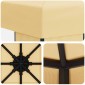 vidaXL Κιόσκι 3 x 3 m Κρεμ Πολυεστέρας και Χάλυβας 190 gsm