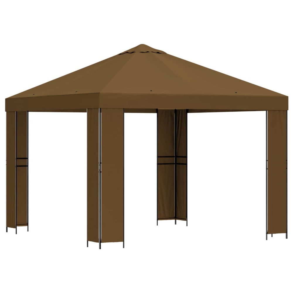 vidaXL Κιόσκι 3 x 3 m Taupe Πολυεστέρας και Χάλυβας 190 gsm