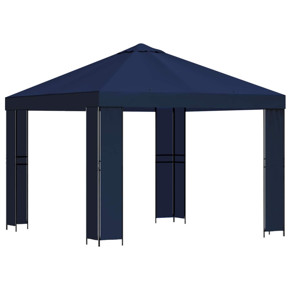 vidaXL Κιόσκι 3 x 3 m Μπλε Πολυεστέρας και Χάλυβας 190 gsm