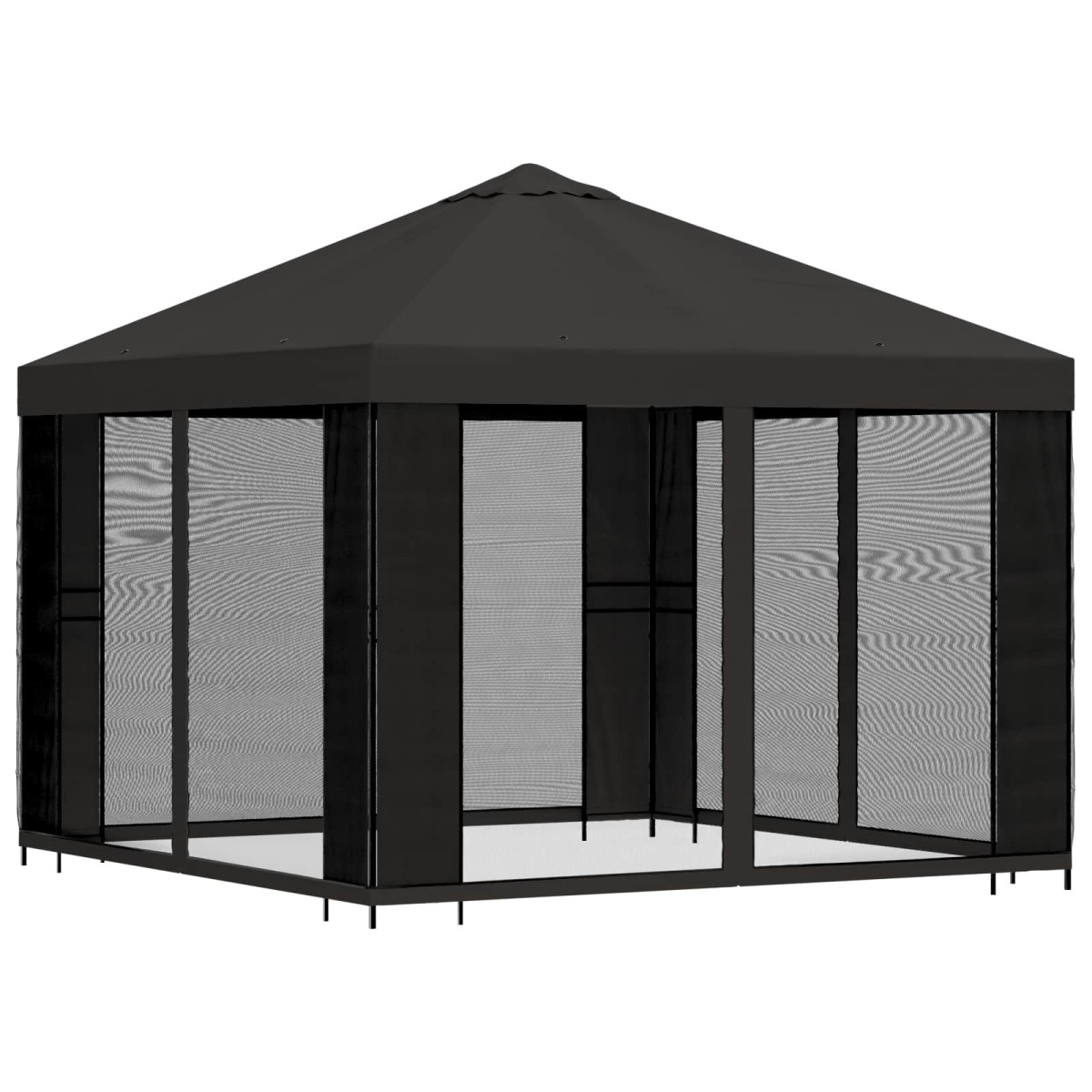 vidaXL Κήπος Γκαζebo με Πλευρικά Τοίχους 3 x 3 m Ανθρακί