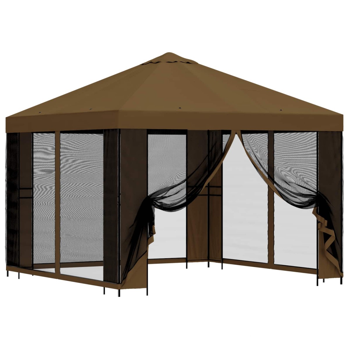 vidaXL Κήπος Γκαζebo με Πλευρικά Τοίχους 3 x 3 m Taupe