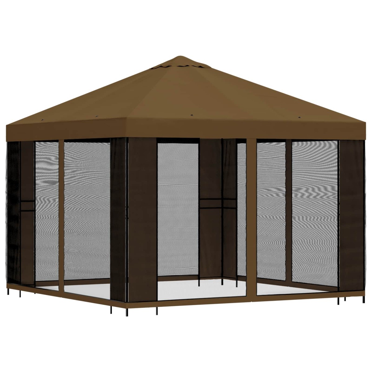 vidaXL Κήπος Γκαζebo με Πλευρικά Τοίχους 3 x 3 m Taupe