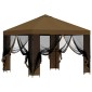vidaXL Κήπος Γκαζebo με Πλευρικά Τοίχους 3 x 3 m Taupe