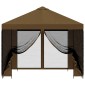 vidaXL Κήπος Γκαζebo με Πλευρικά Τοίχους 3 x 3 m Taupe