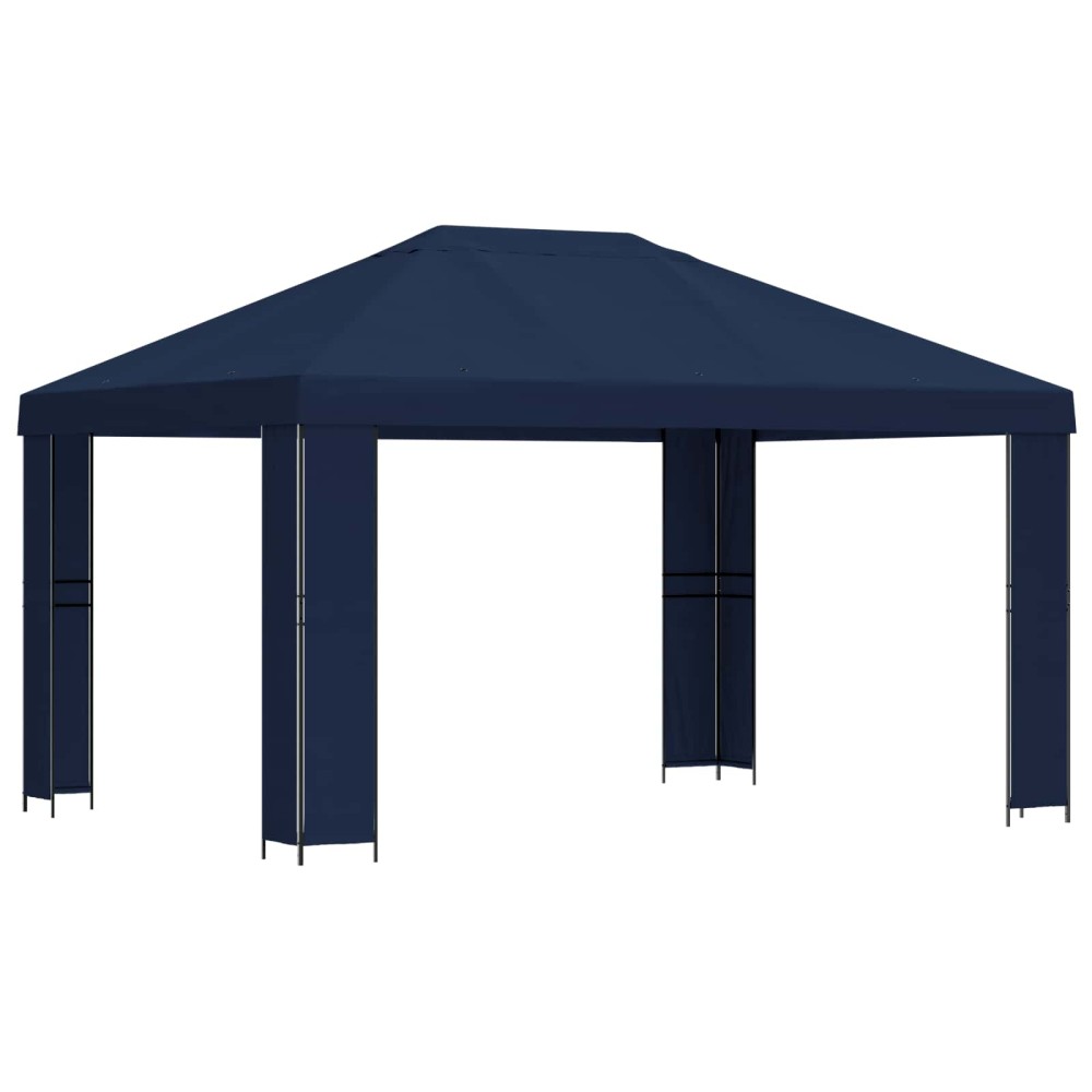 vidaXL Κιόσκι 4 x 3 μ Μπλε Πολυεστέρας και Χάλυβας 190 gsm