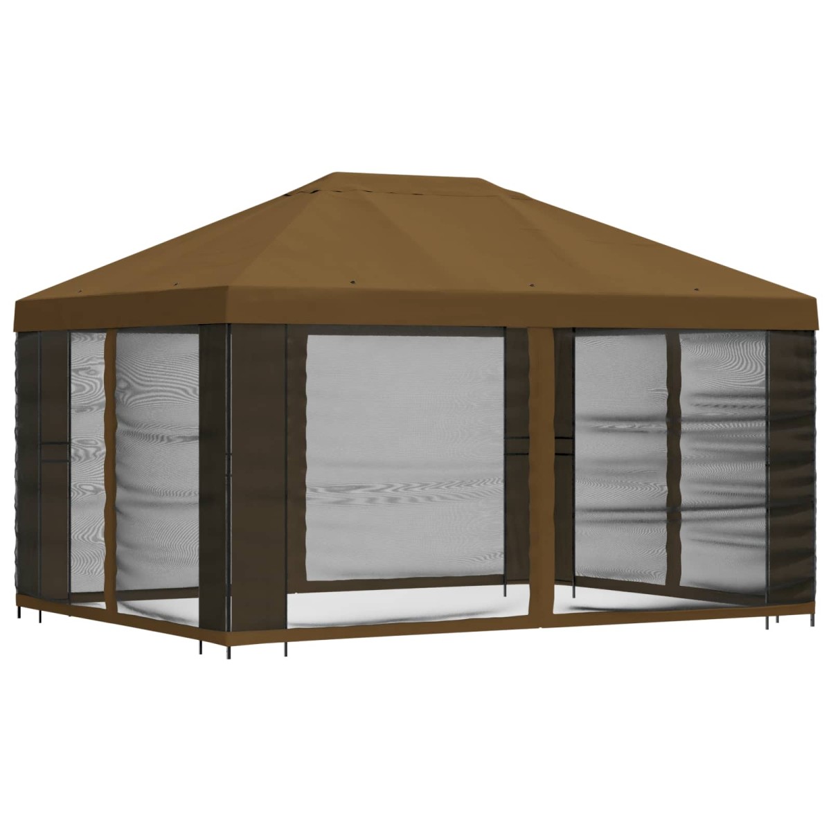 vidaXL Κήπος Γκαζebo με Πλευρικά Τοίχους 4 x 3 μ Taupe
