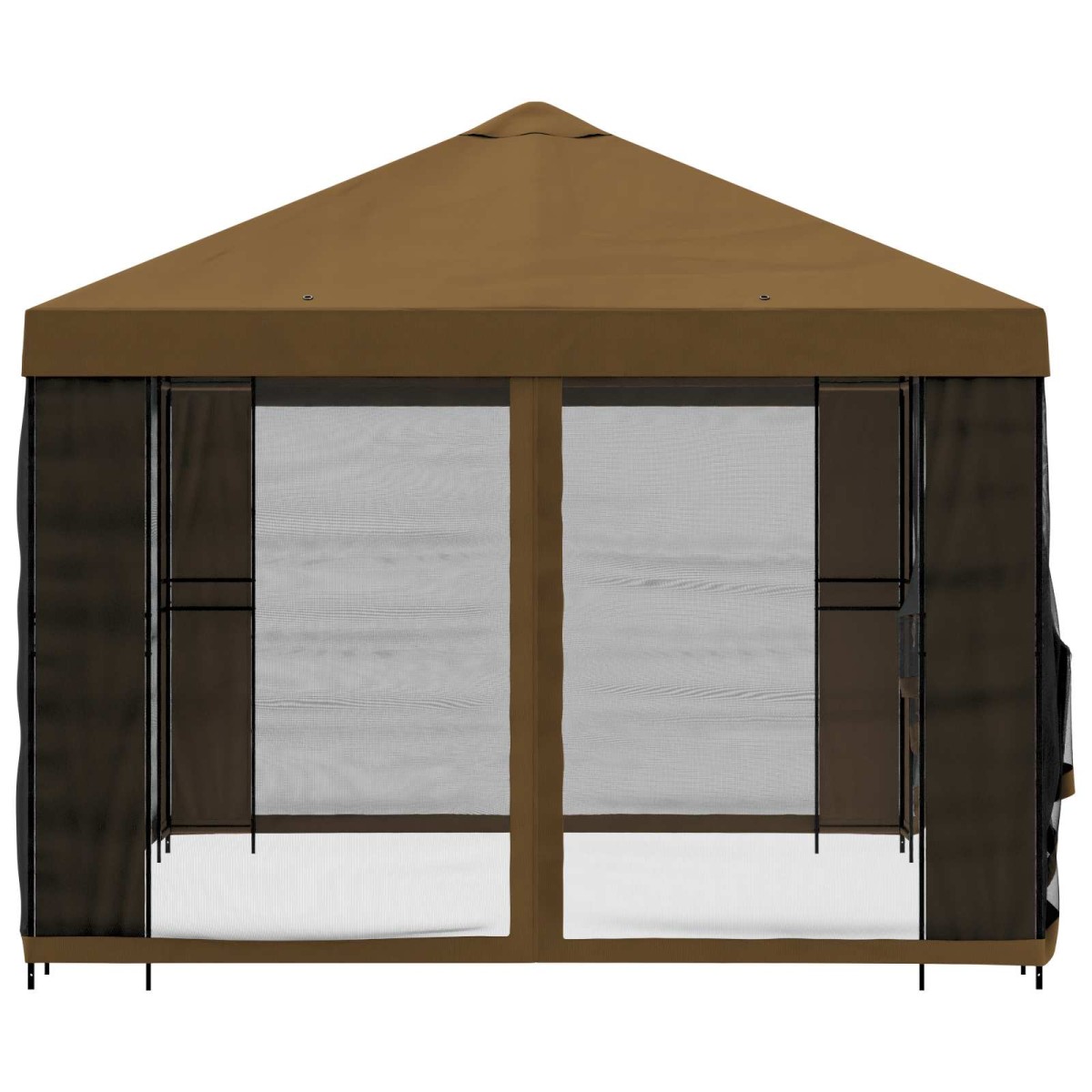 vidaXL Κήπος Γκαζebo με Πλευρικά Τοίχους 4 x 3 μ Taupe