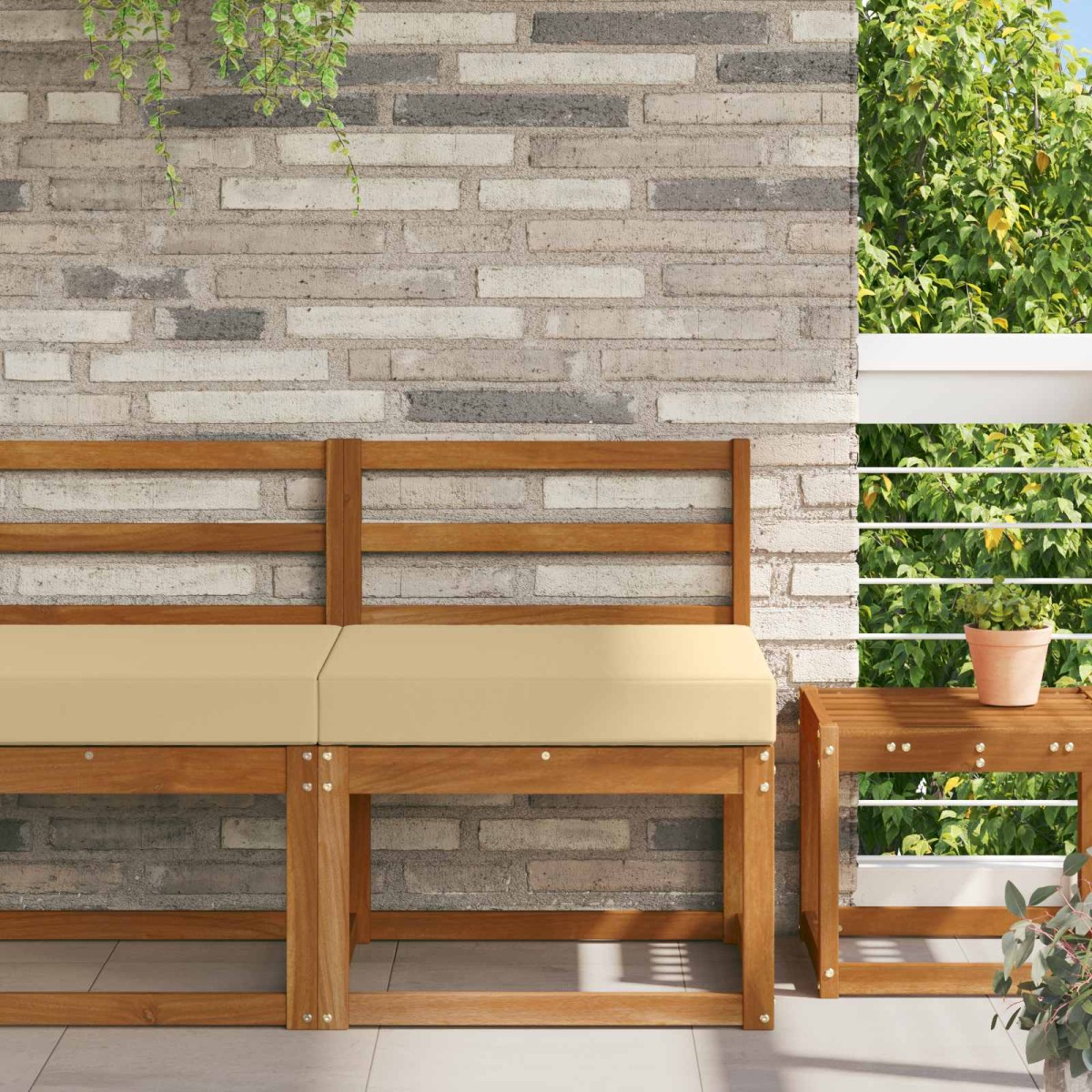 vidaXL Μαξιλάρι Καναπέ Εξωτερικού Χώρου Μπεζ 60 x 60 x 8 εκ.