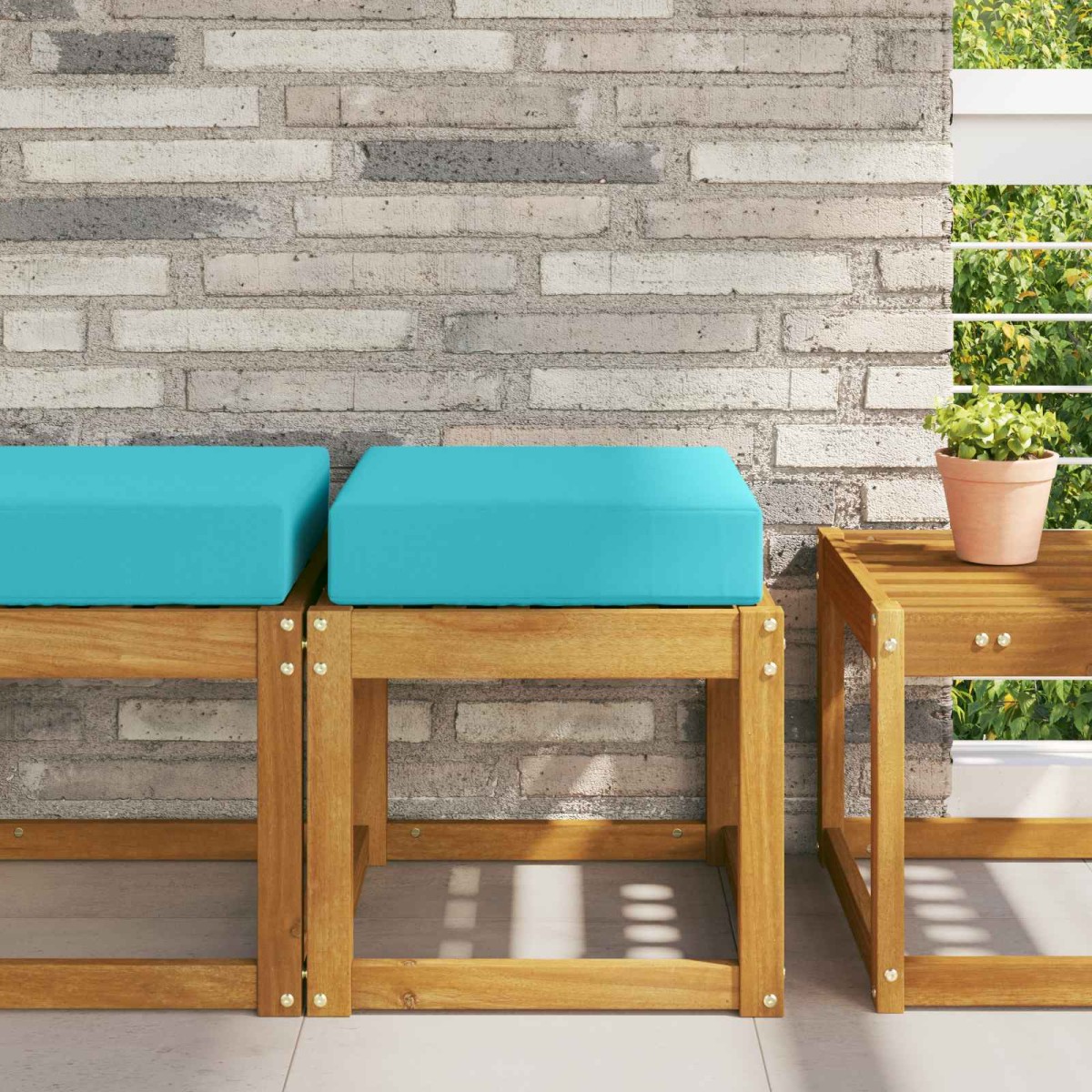 vidaXL Μαξιλάρι Καθίσματος Εξωτερικού Χώρου Τιρκουάζ 40 x 40 x 8 εκ.