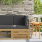 vidaXL Υπαίθριο Γωνιακό Καναπέ Στερεό Ξύλο Ακακίας Λευκό