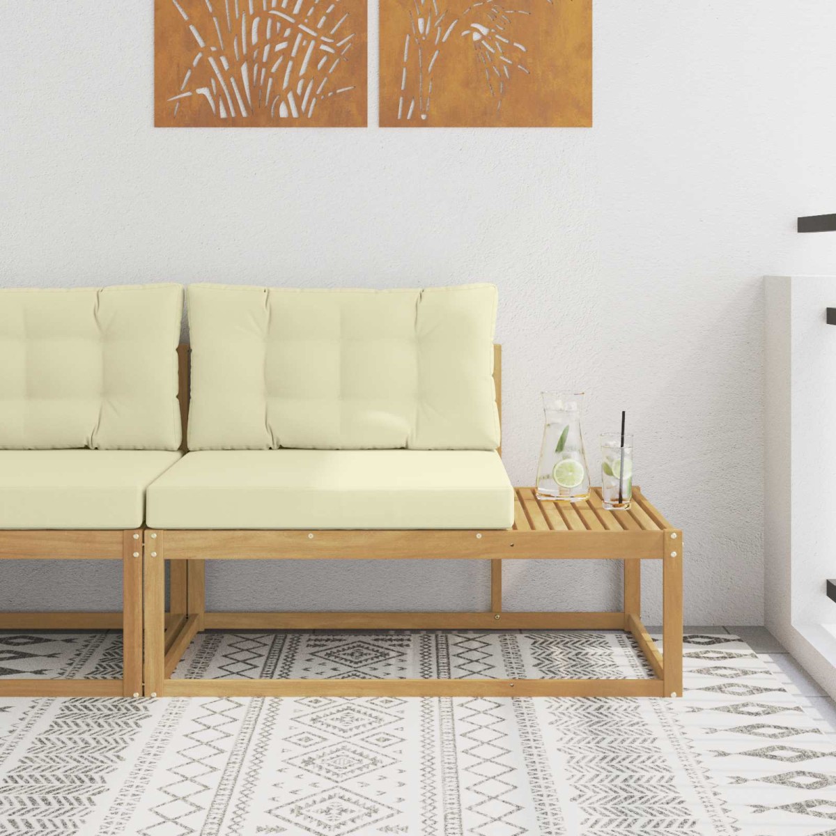 vidaXL Εξωτερικός τμηματικός καναπές Λευκό 115 x 83 x 73 εκ