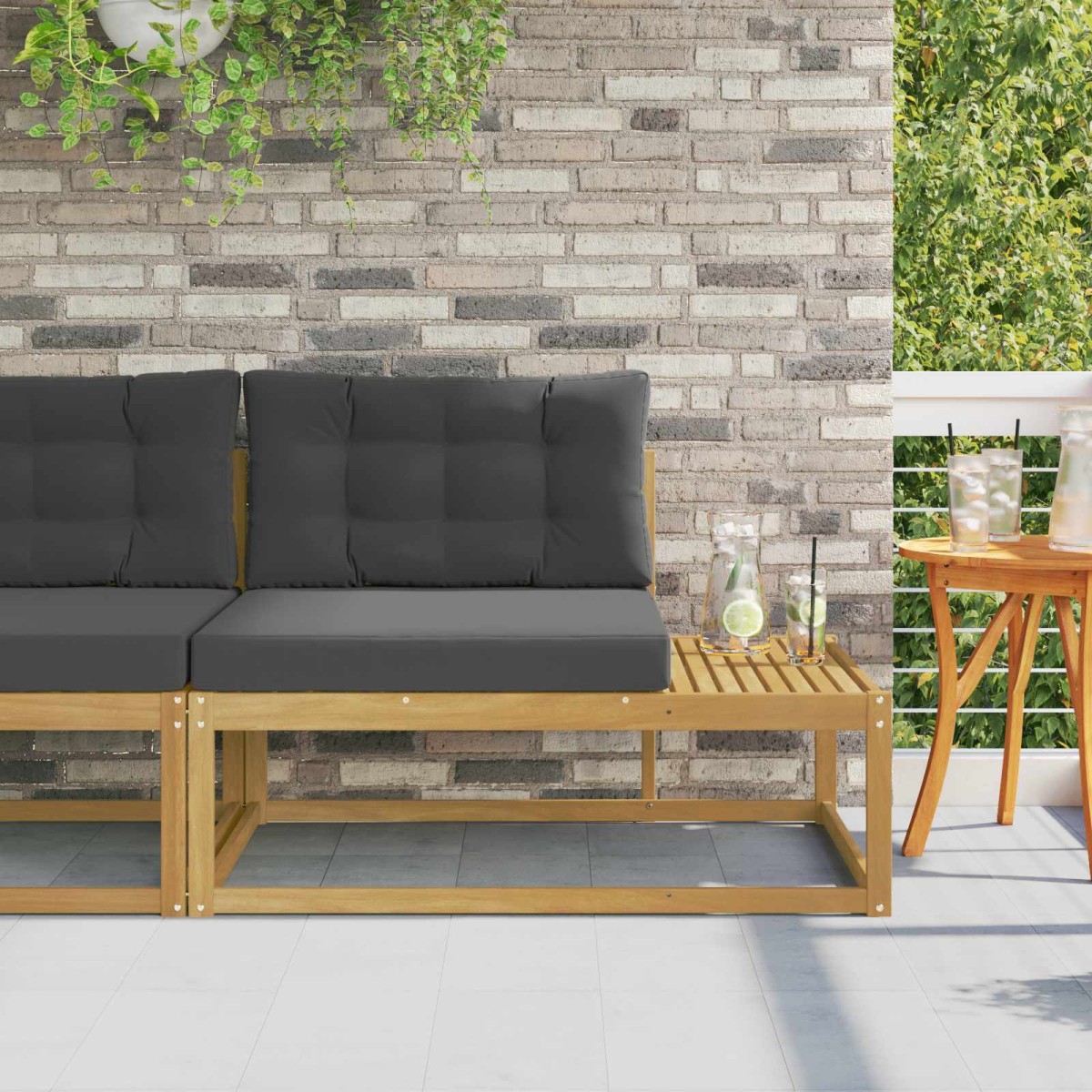 vidaXL Εξωτερικός τμηματικός καναπές Λευκό 115 x 83 x 73 εκ