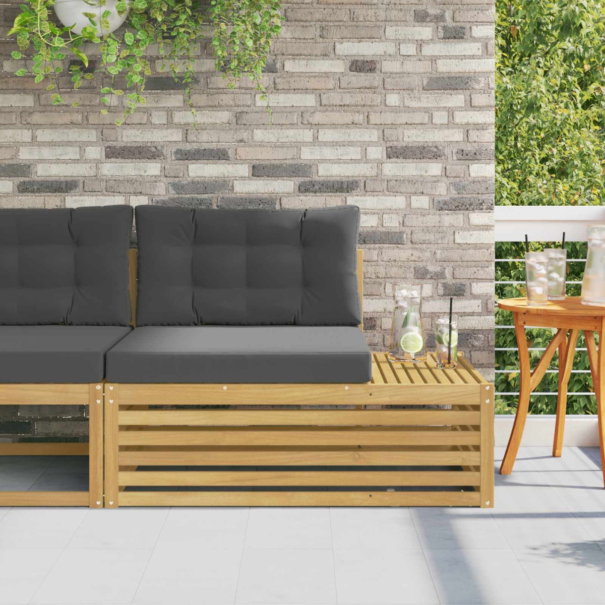 vidaXL Εξωτερικός τμηματικός καναπές Λευκό 115 x 83 x 73 εκ