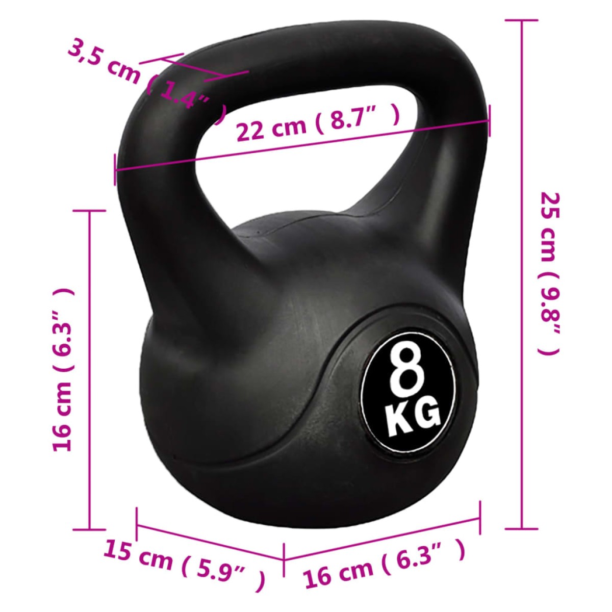 Βαράκι γυμναστικής kettlebell 8 kg