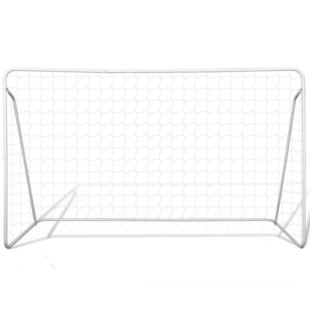 vidaXL Σετ Τέρμα Ποδοσφαίρου με Δίχτυ 240 x 90 x 150 εκ. από Ατσάλι