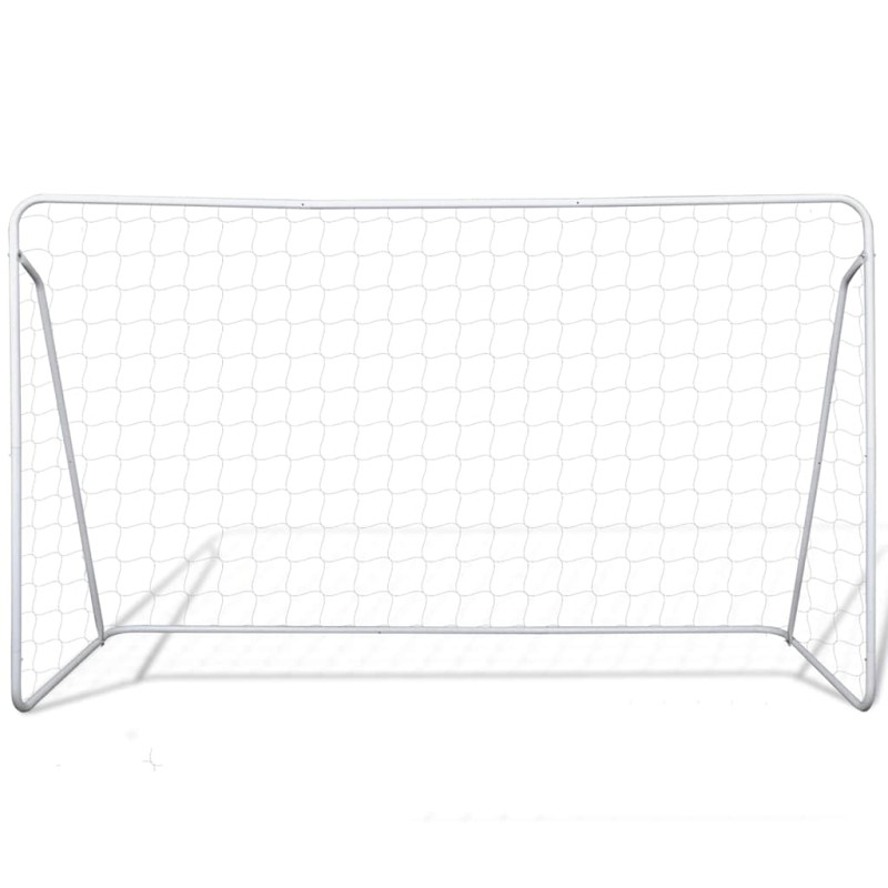 vidaXL Σετ Τέρμα Ποδοσφαίρου με Δίχτυ 240 x 90 x 150 εκ. από Ατσάλι