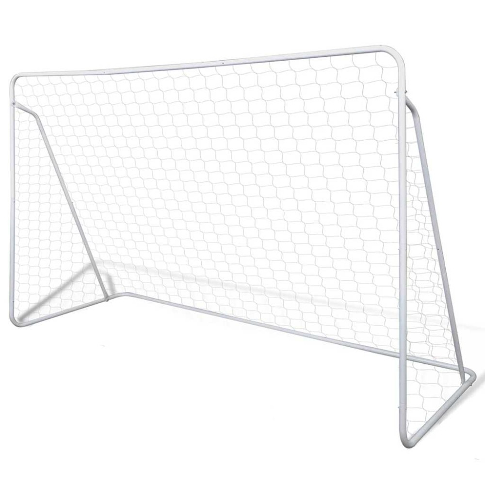 vidaXL Σετ Τέρμα Ποδοσφαίρου με Δίχτυ 240 x 90 x 150 εκ. από Ατσάλι