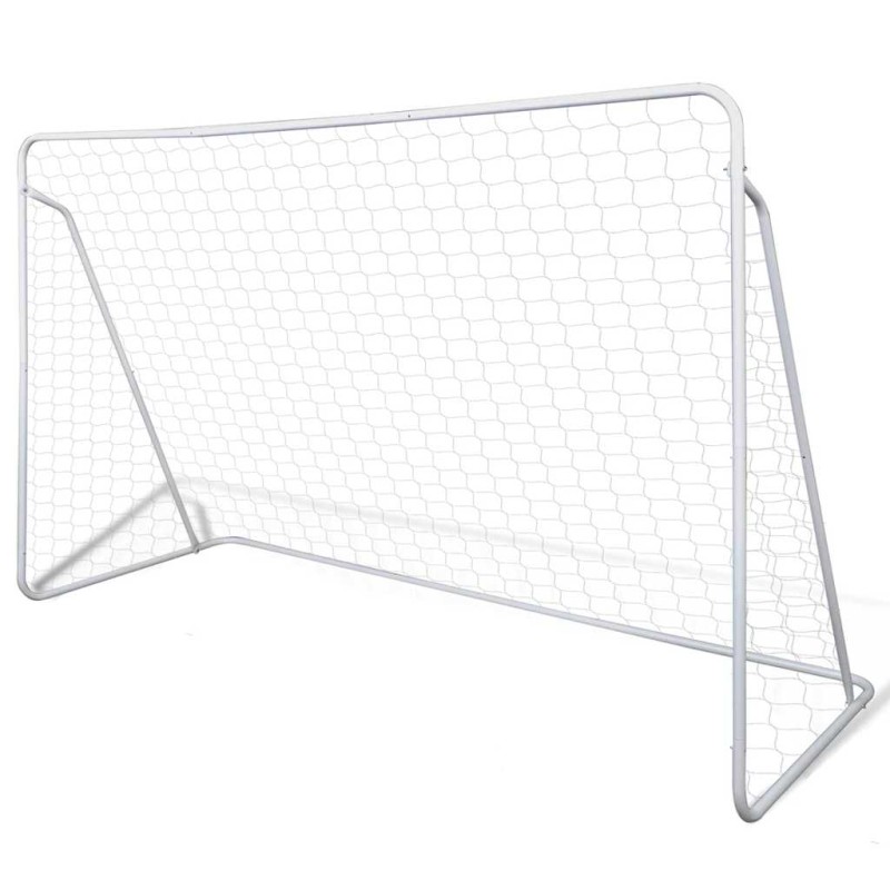 vidaXL Σετ Τέρμα Ποδοσφαίρου με Δίχτυ 240 x 90 x 150 εκ. από Ατσάλι