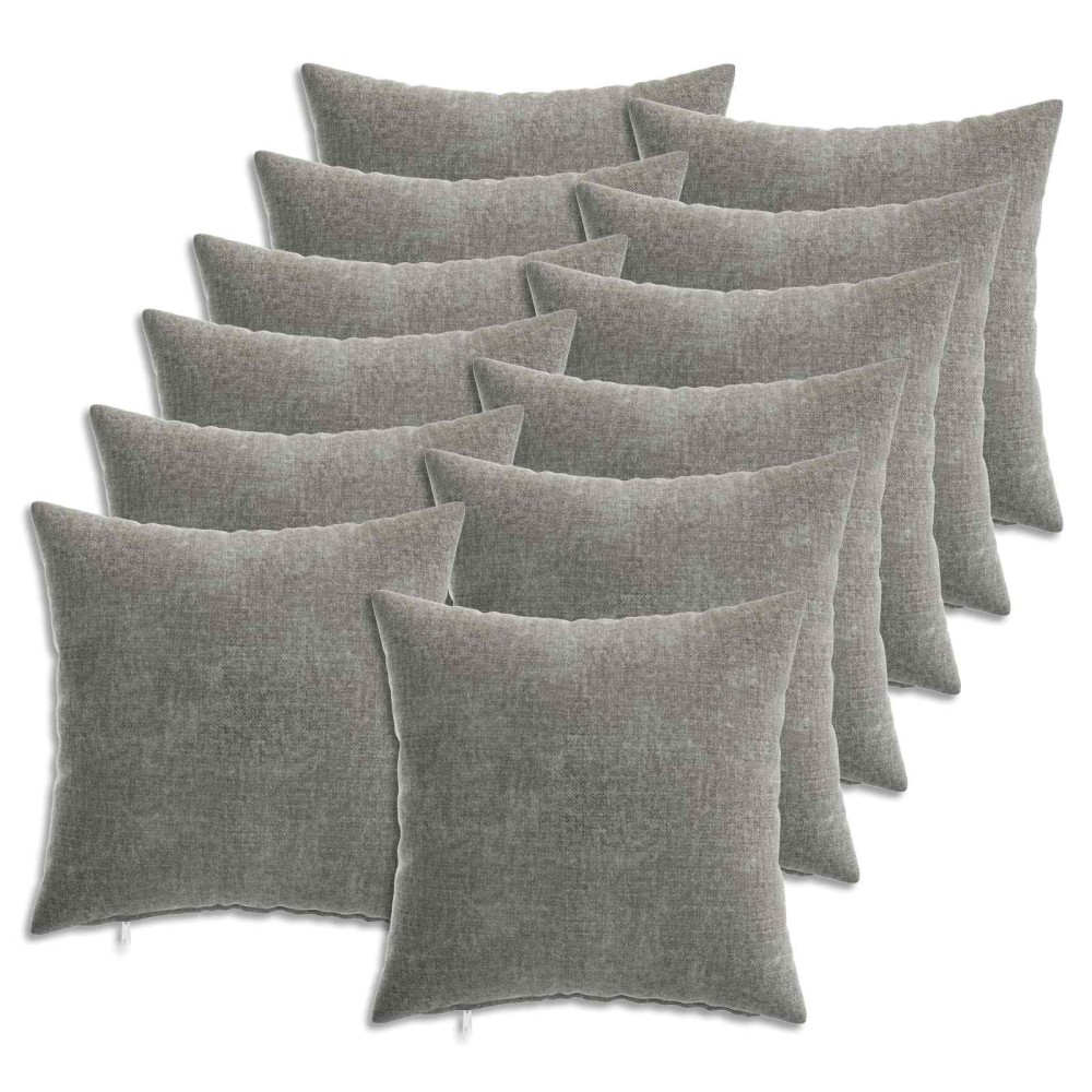 vidaXL Κάλυμμα Μαξιλαριού 12 τμχ. HEERLEN Σκούρο Γκρι 40 x 40 cm