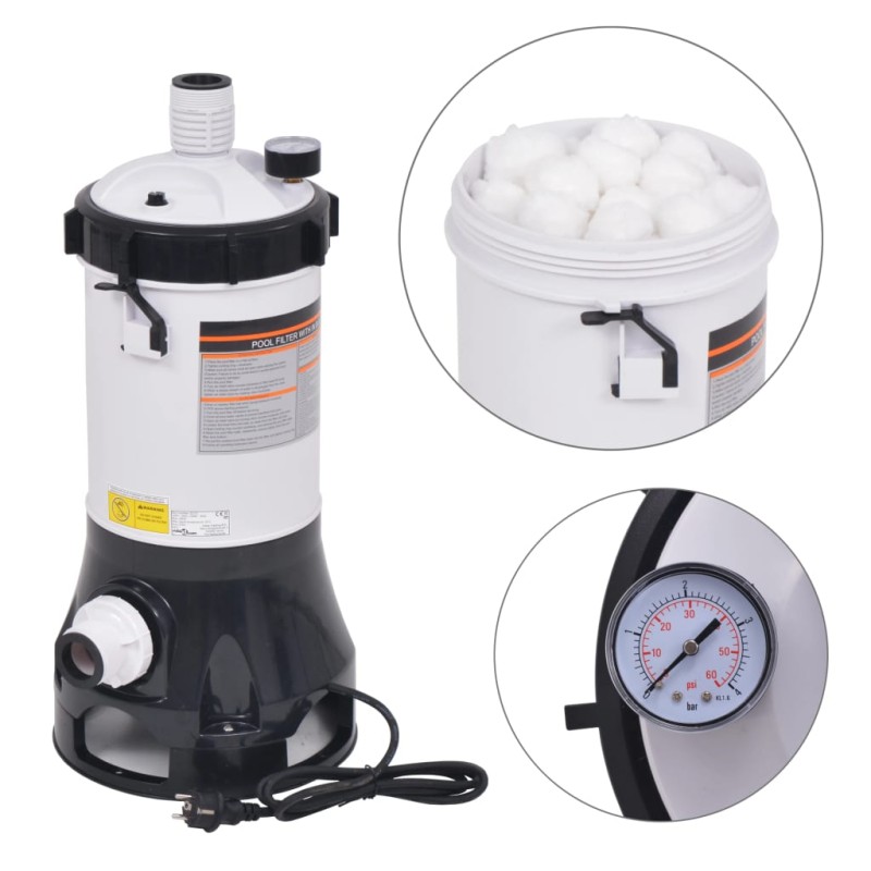 vidaXL Αντλία με Φίλτρο για Πισίνες 185 W 4,4 μ³/ώρα