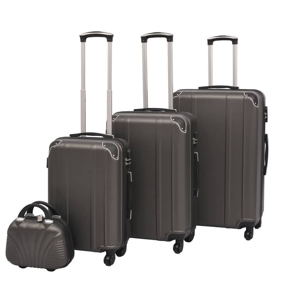vidaXL Σετ Βαλιτσών Τρόλεϊ με Σκληρό Περίβλημα 4 τεμ. Ανθρακί