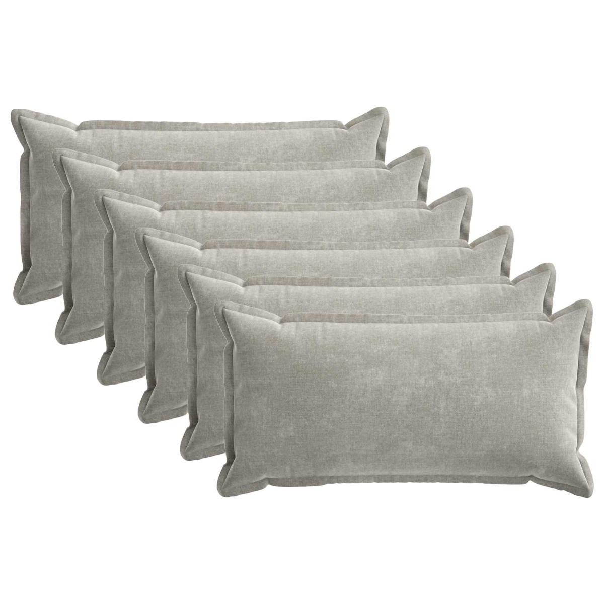 vidaXL Κάλυμμα Μαξιλαριού 6 τμχ. HOUTEN Ανοιχτό γκρι 40 x 70 cm