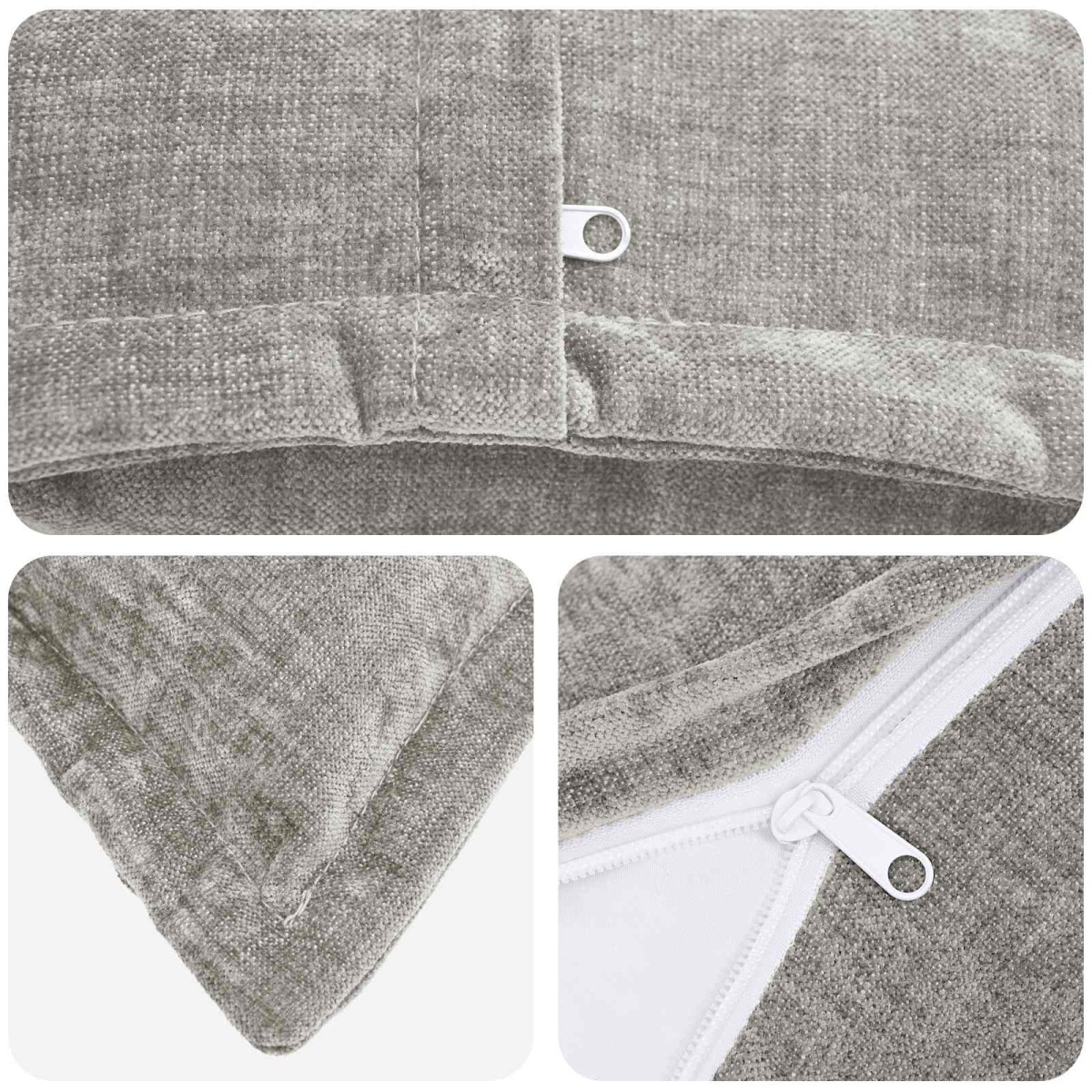 vidaXL Κάλυμμα Μαξιλαριού 2 τμχ. HOUTEN Ανοιχτό γκρι 40 x 80 cm