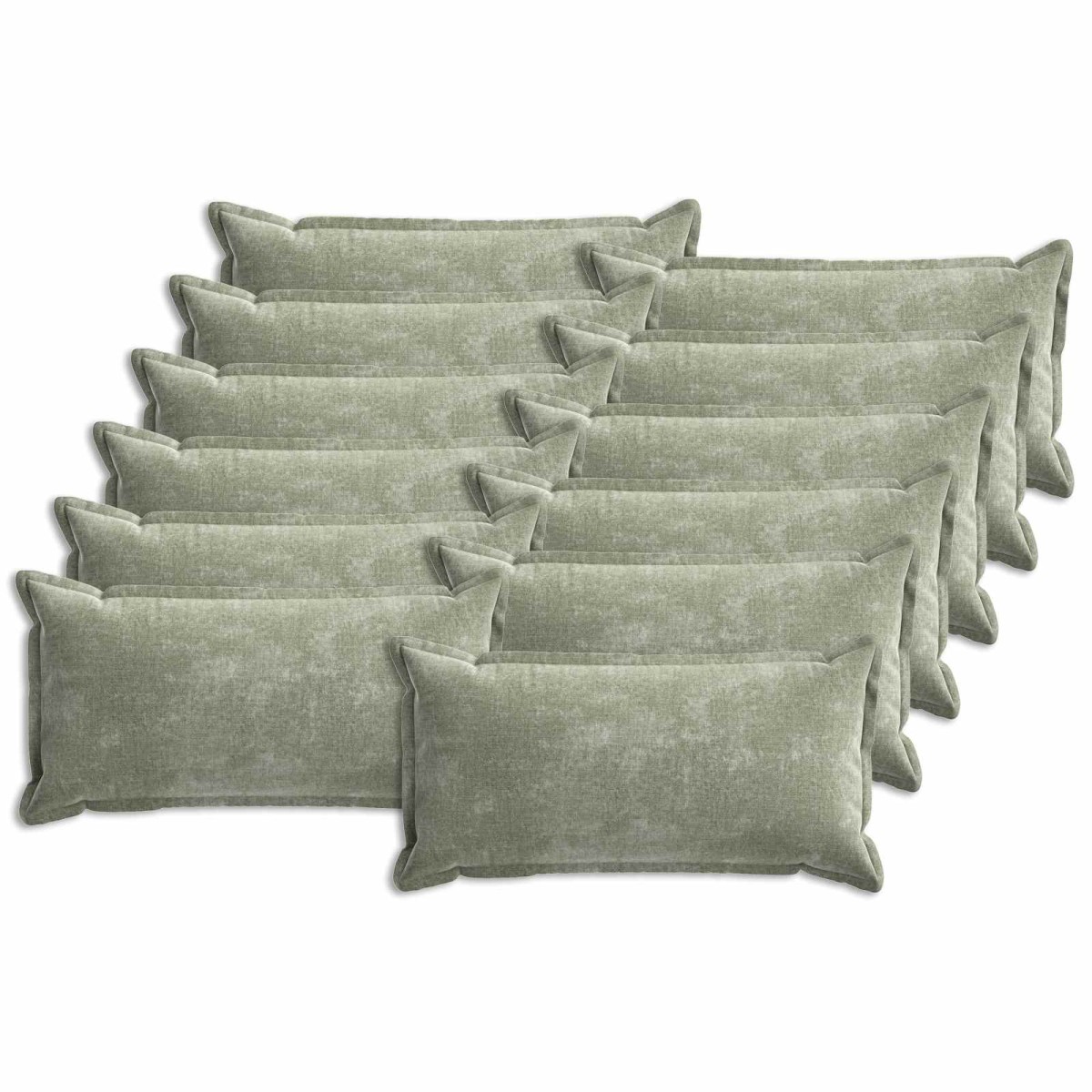 vidaXL Κάλυμμα Μαξιλαριού 12 τμχ. HOUTEN Πράσινο 40 x 80 cm