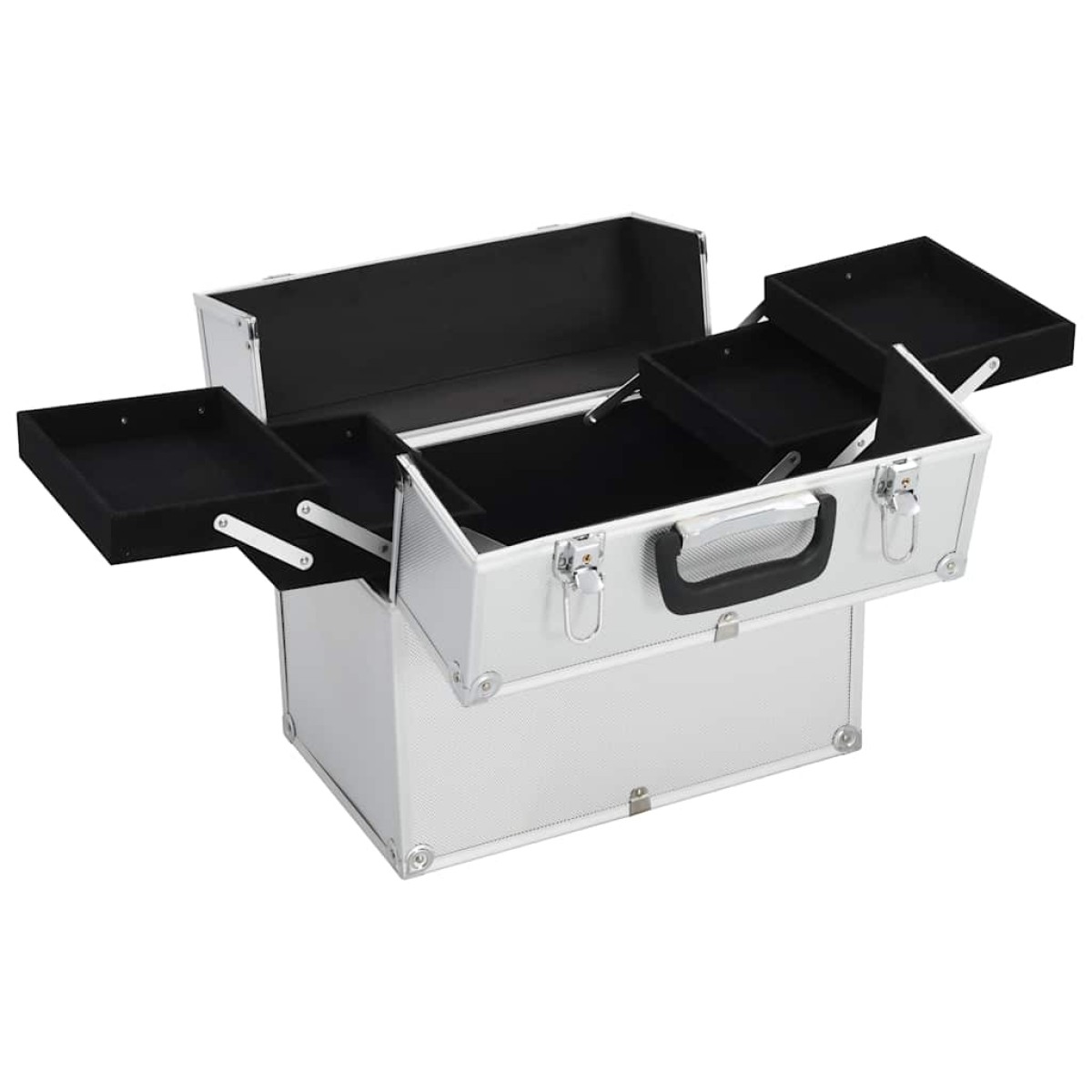 vidaXL Βαλίτσα Μακιγιάζ Ασημί 37 x 24 x 35 εκ. Αλουμινίου