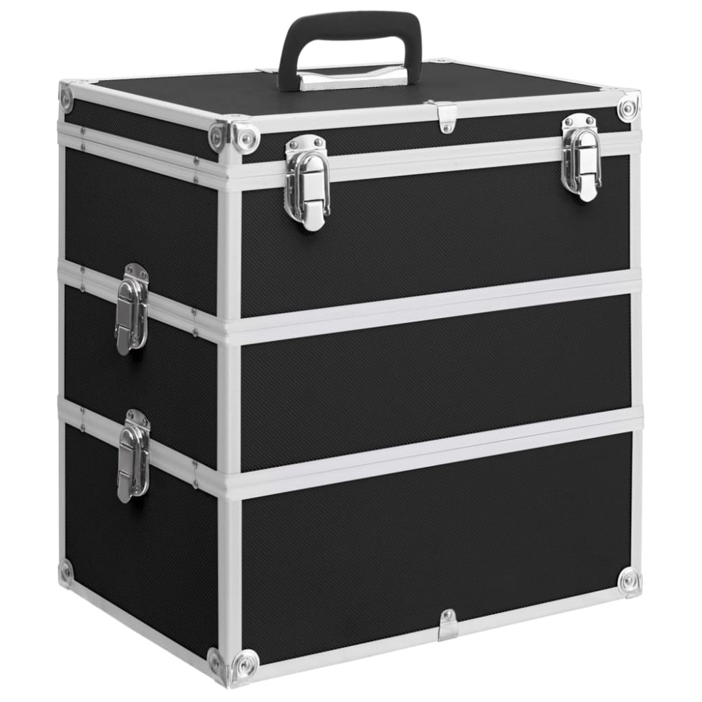 vidaXL Βαλίτσα Μακιγιάζ Μαύρη 37 x 24 x 40 εκ. από Αλουμίνιο
