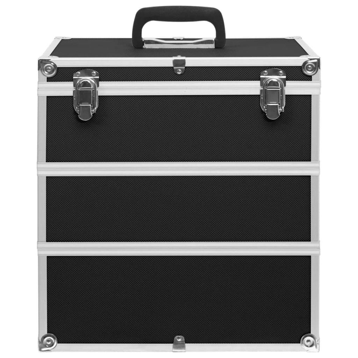 vidaXL Βαλίτσα Μακιγιάζ Μαύρη 37 x 24 x 40 εκ. από Αλουμίνιο