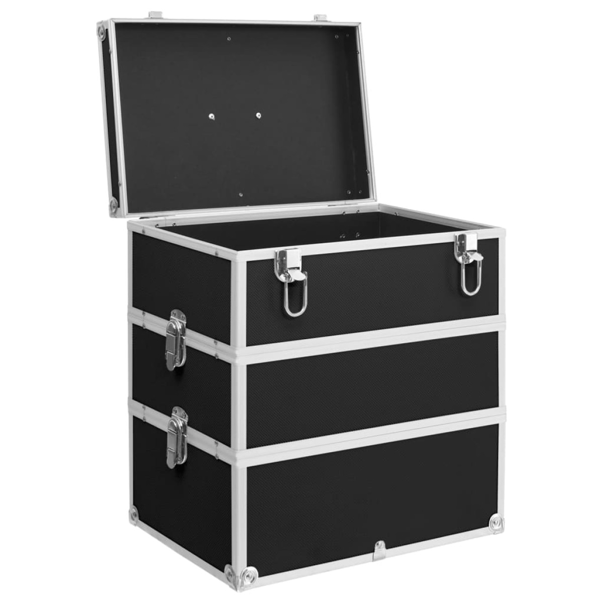 vidaXL Βαλίτσα Μακιγιάζ Μαύρη 37 x 24 x 40 εκ. από Αλουμίνιο