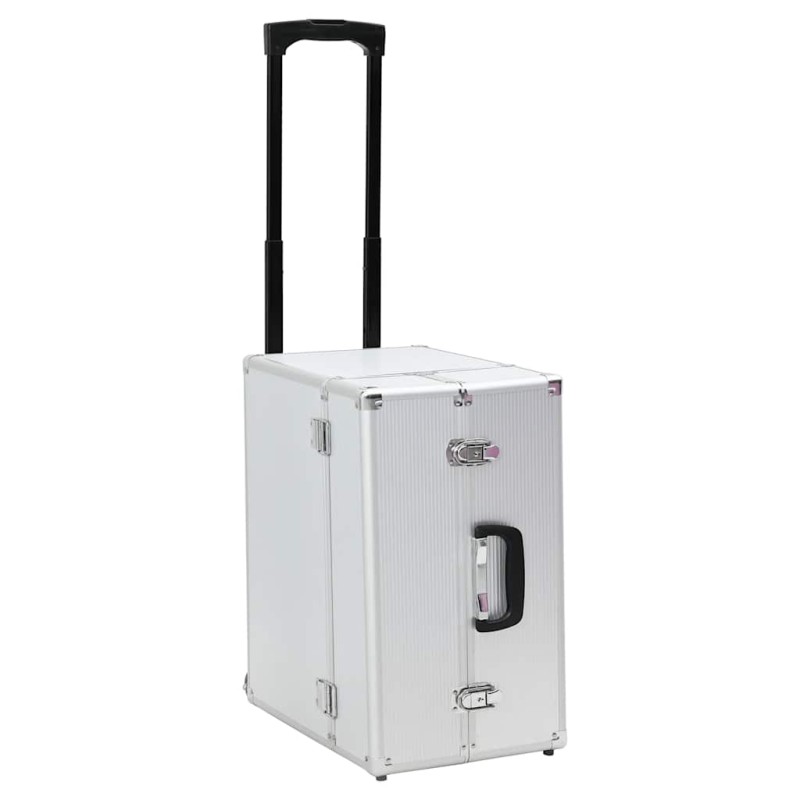 vidaXL Βαλίτσα Τρόλεϊ Επαγγελματική Ασημί 47 x 39 x 27 εκ. Αλουμινίου