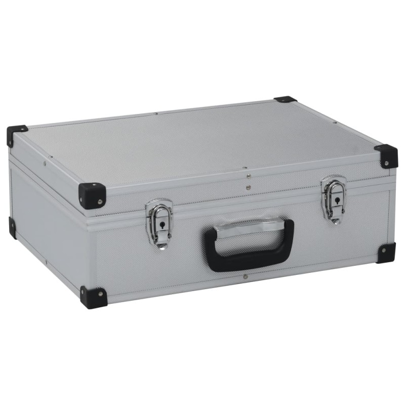 vidaXL Βαλίτσα Εργαλείων Ασημί 46 x 33 x 16 εκ. Αλουμινίου