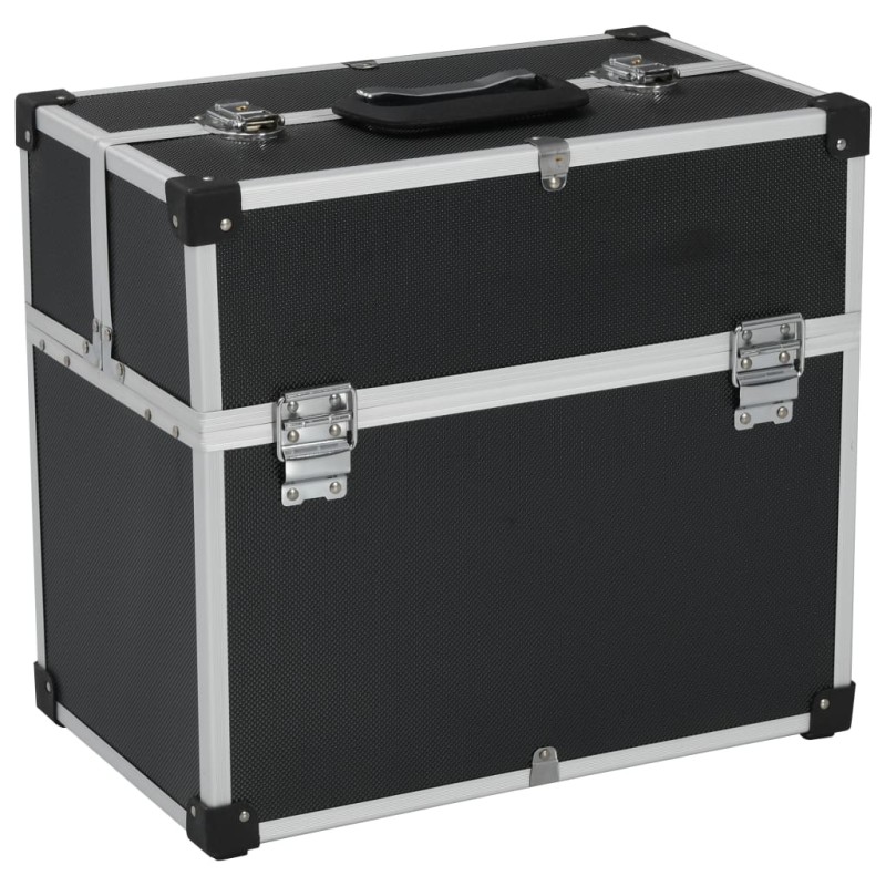 vidaXL Εργαλειοθήκη Μαύρη 38 x 22,5 x 34 εκ. από Αλουμίνιο
