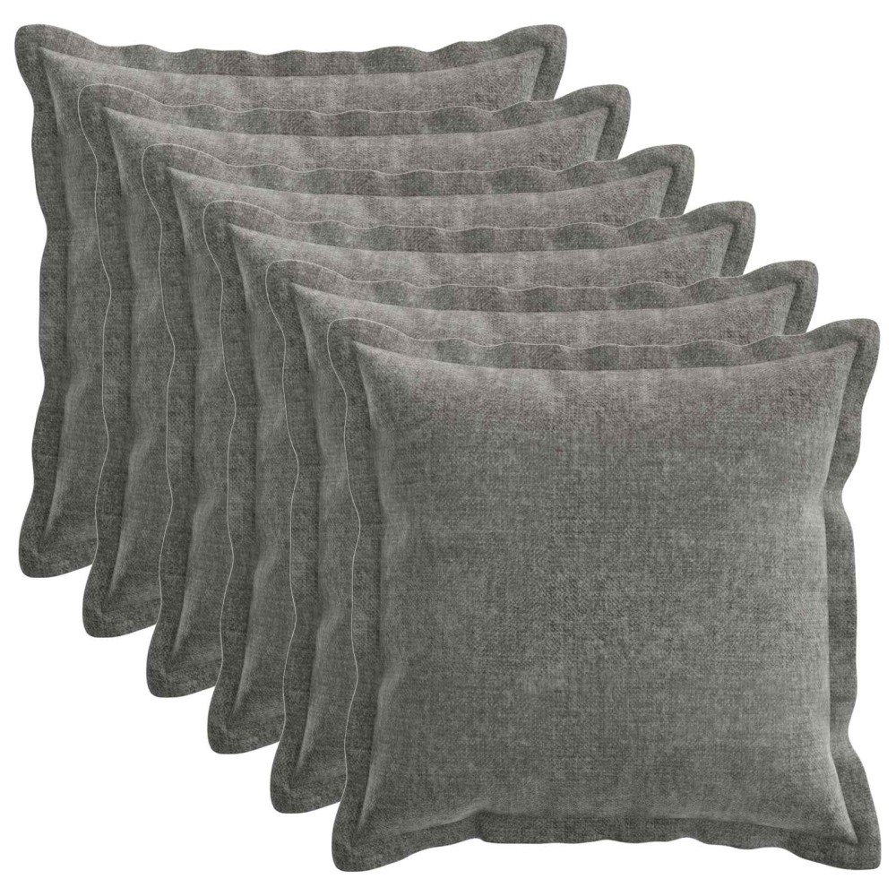 vidaXL Κάλυμμα Μαξιλαριού 6 τμχ. HOUTEN Σκούρο Γκρι 50 x 50 cm
