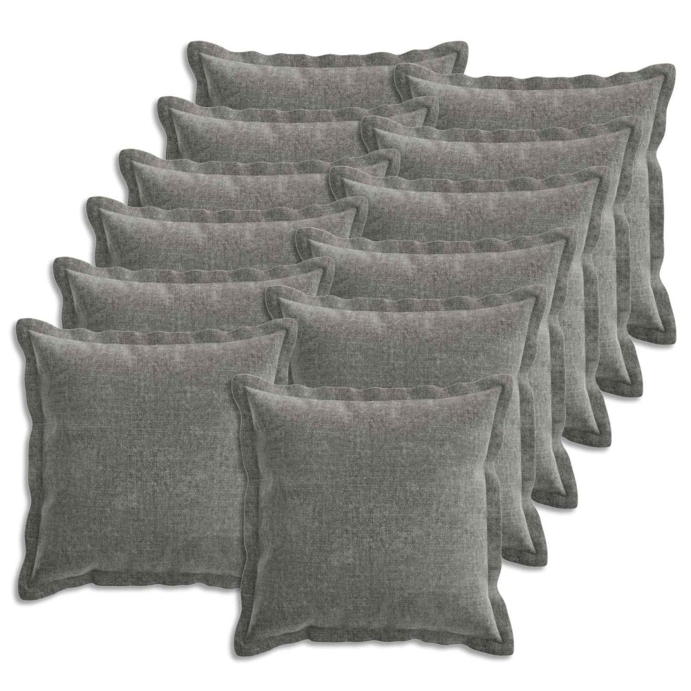 vidaXL Κάλυμμα Μαξιλαριού 12 τμχ. HOUTEN Σκούρο Γκρι 50 x 50 cm