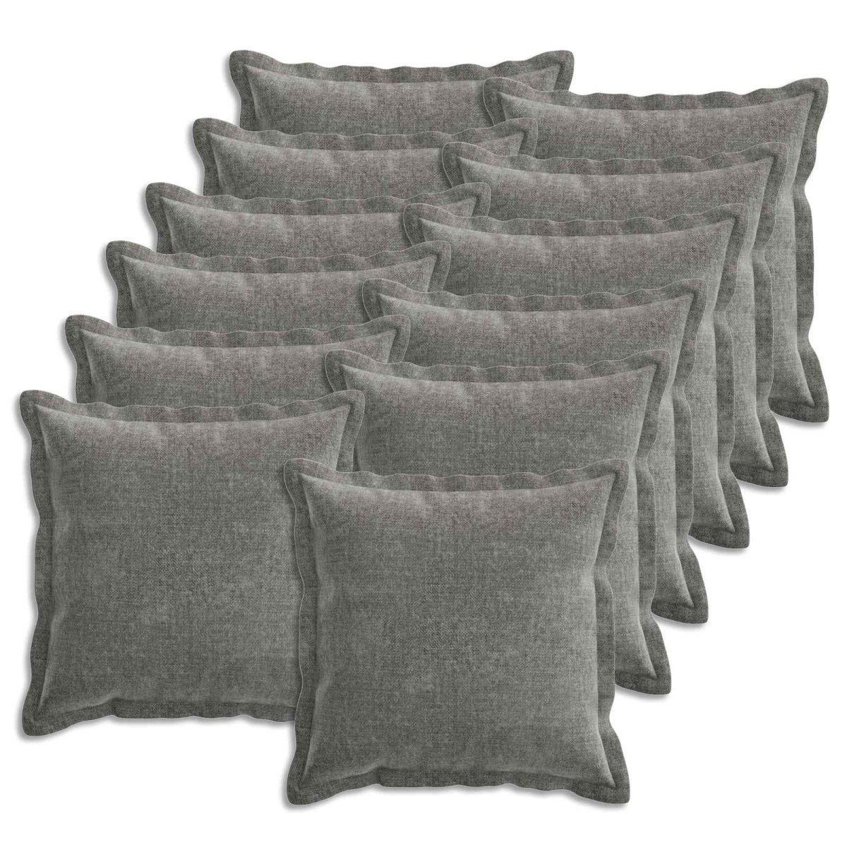 vidaXL Κάλυμμα Μαξιλαριού 12 τμχ. HOUTEN Σκούρο Γκρι 50 x 50 cm