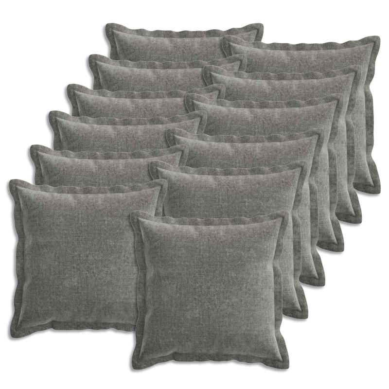 vidaXL Κάλυμμα Μαξιλαριού 12 τμχ. HOUTEN Σκούρο Γκρι 50 x 50 cm