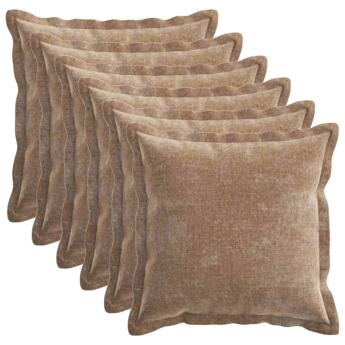 vidaXL Κάλυμμα Μαξιλαριού 6 τμχ. HOUTEN Καφέ 50 x 50 cm