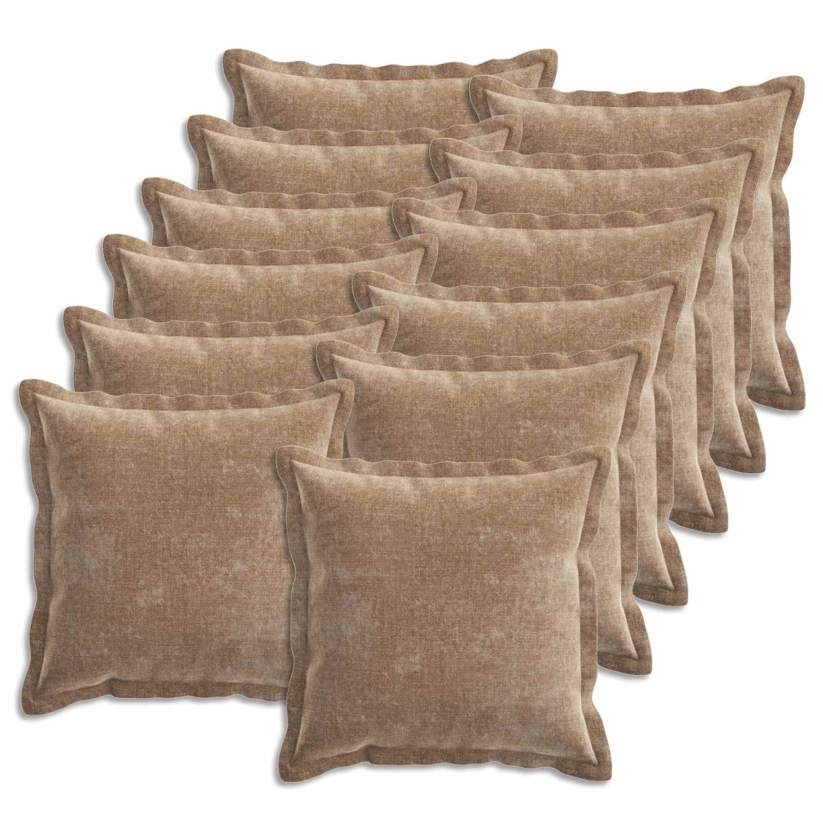 vidaXL Κάλυμμα Μαξιλαριού 12 τμχ. HOUTEN Καφέ 50 x 50 cm
