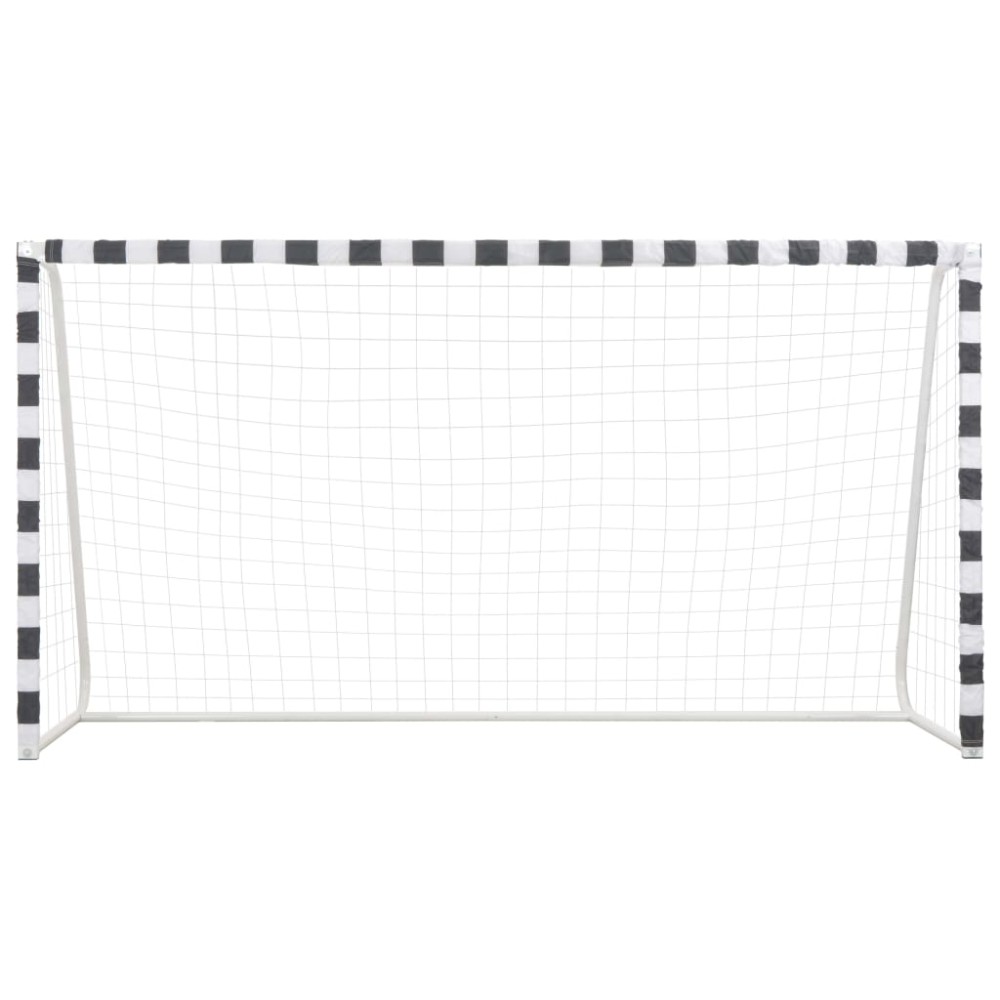 vidaXL Τέρμα Ποδοσφαίρου Ασπρόμαυρο 300 x 160 x 90 εκ. Μεταλλικό