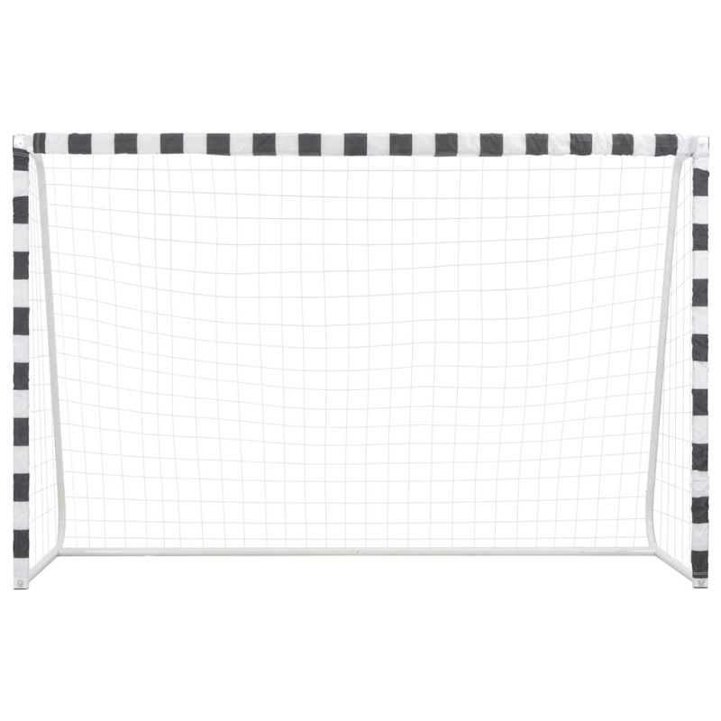 vidaXL Τέρμα Ποδοσφαίρου Ασπρόμαυρο 300 x 200 x 90 εκ. Μεταλλικό