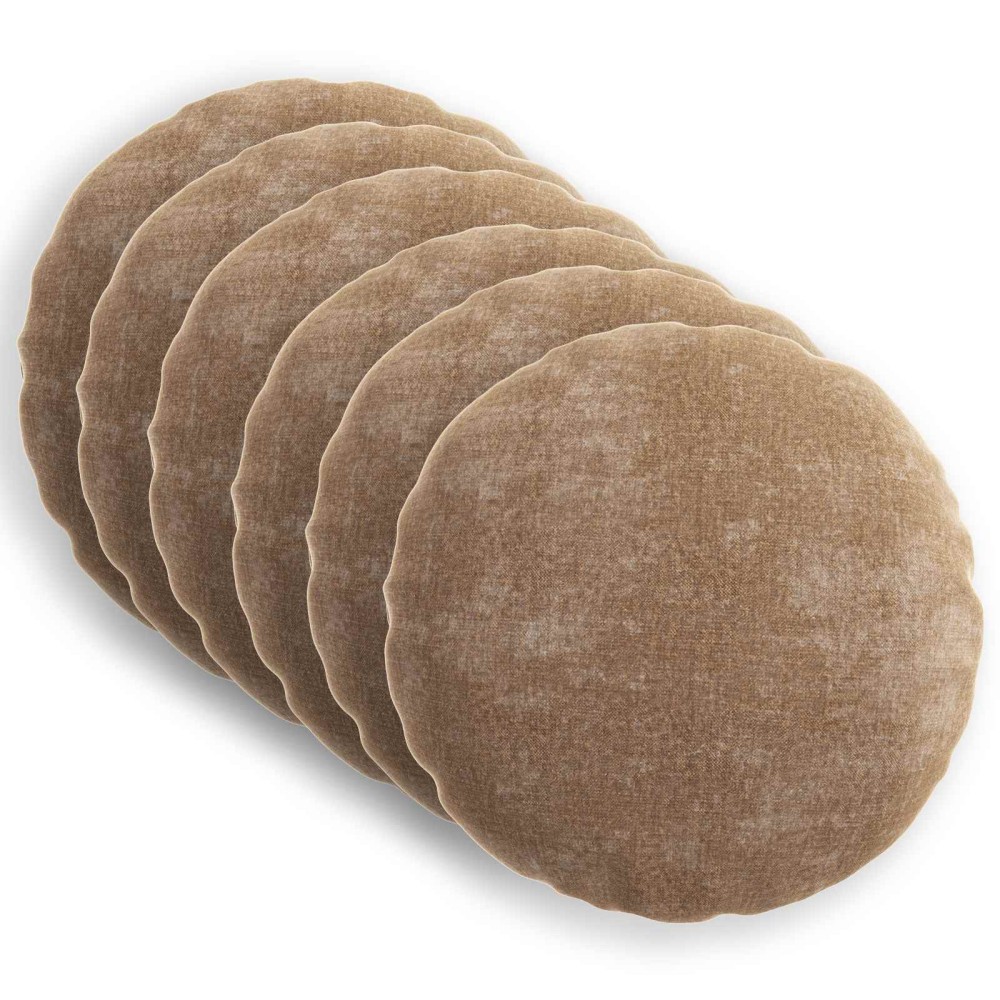 vidaXL Κάλυμμα Μαξιλαριού 6 τμχ. HEERLEN Καφέ Ø 30 cm Ύφασμα Chenille