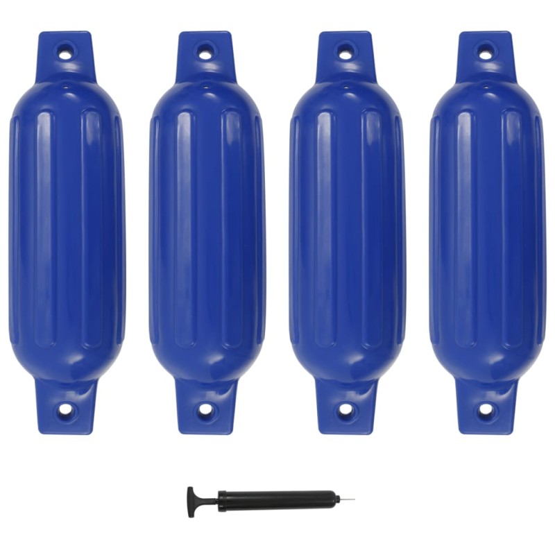 vidaXL Προφυλακτήρες Σκάφους 4 τεμ. Μπλε 41 x 11,5 εκ. από PVC
