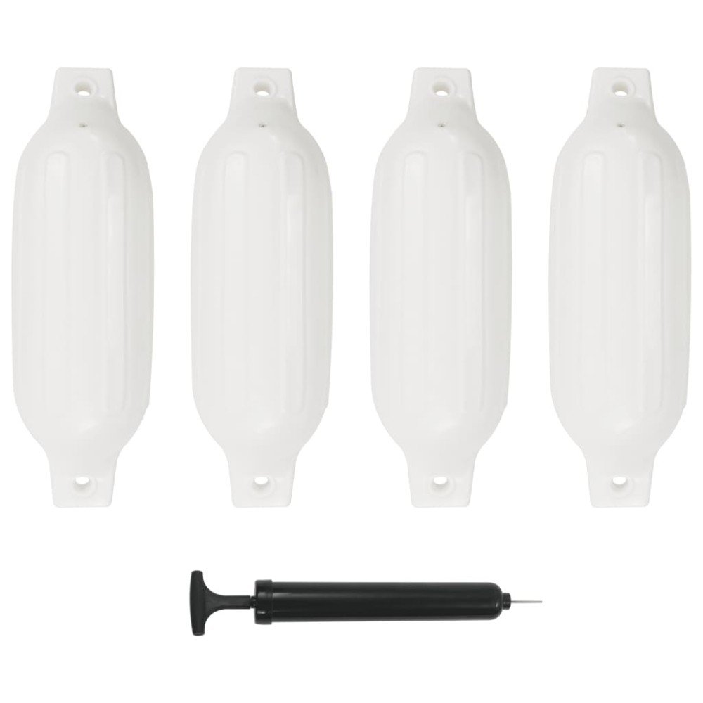 vidaXL Προφυλακτήρες Σκάφους 4 τεμ. Λευκοί 41 x 11,5 εκ. από PVC