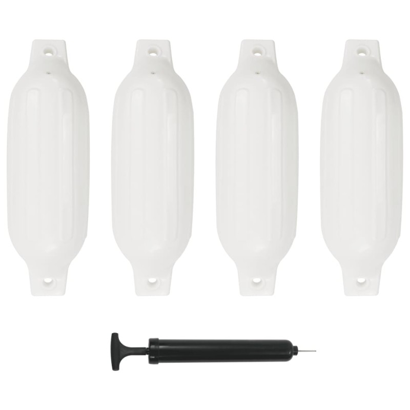 vidaXL Προφυλακτήρες Σκάφους 4 τεμ. Λευκοί 41 x 11,5 εκ. από PVC