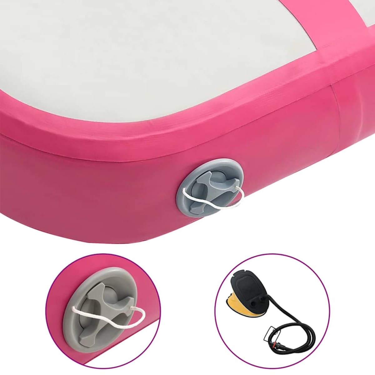 vidaXL Στρώμα Ενόργανης Φουσκωτό Ροζ 60 x 100 x 20 εκ. PVC με Τρόμπα