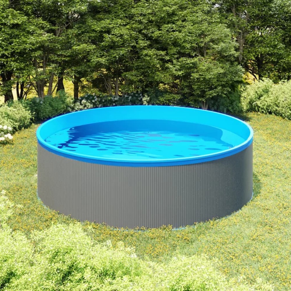vidaXL Πισίνα Υπέργεια 350 x 90 εκ. Γκρι