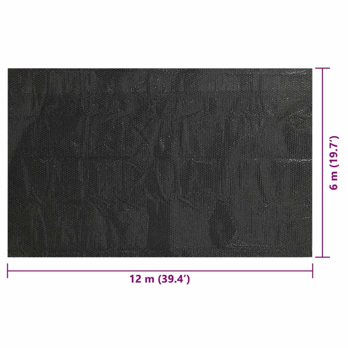 vidaXL Κάλυμμα Πισίνας Ορθογώνιο Μαύρο 1200x600 εκ. από Πολυαιθυλένιο